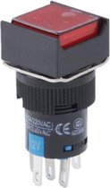 Auto DIY vierkante knop Push Switch met LED-indicator, DC 24V (rood)