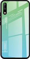 Voor Huawei Enjoy 10 Gradient Color Glass Case (Sky Blue)