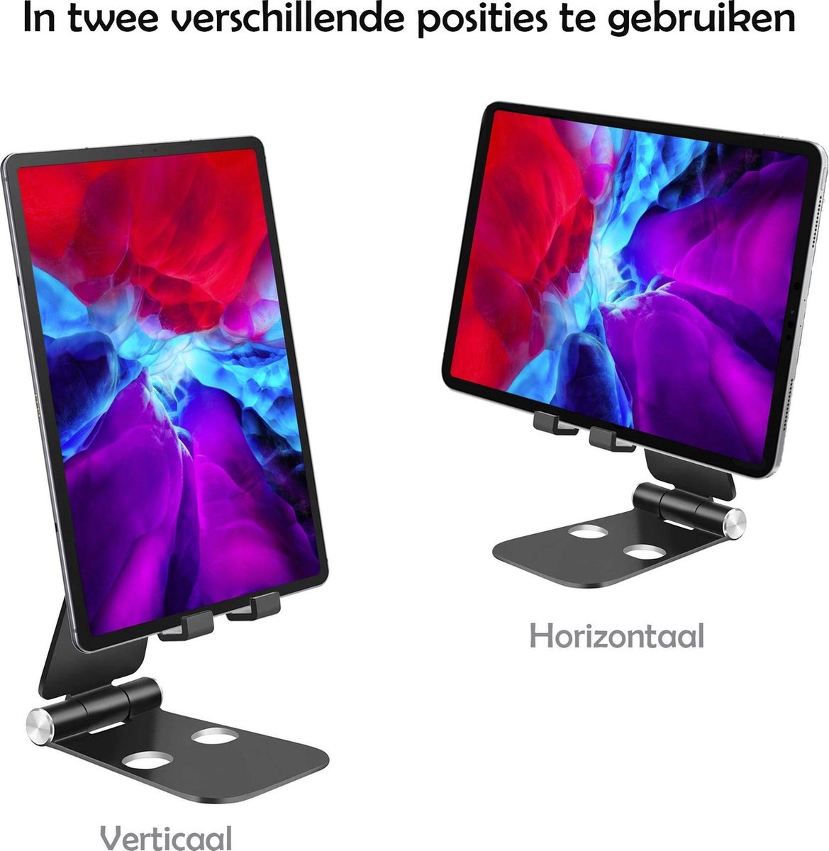 Telefoonhouder Bureau Telefoonstandaard Aluminium Telefoon Standaard - Telefoon Tablet Houder Telefoonstandaard Bureau - Zwart — afbeelding 3