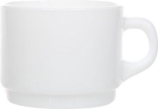 thumbnail: Dajar Luminarc Carine Koffieservies - 22 Cl, Wit, Frans Design - Voor Koffie Of Thee