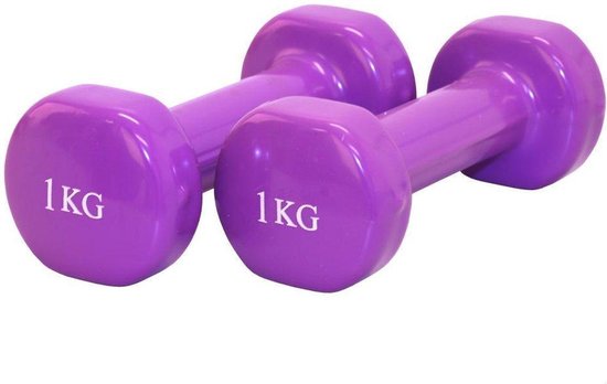 Dumbbells paars - Dumbbel - 2 x 1 Kg - Halterset 2 x 1Kg - gewichten thuis fitness... | bol.com