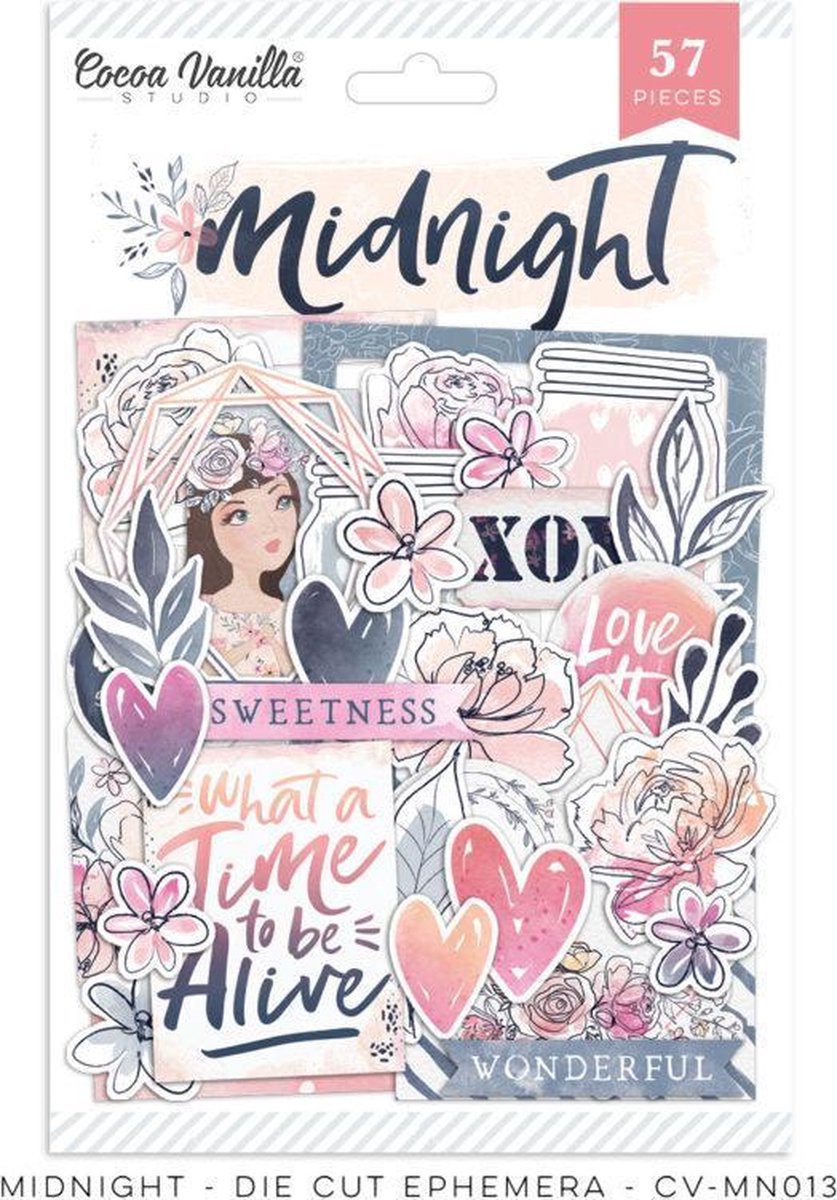 Cocoa Vanilla MIDNIGHT - Die Cut Ephemera (CV-MN013)