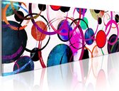 Schilderijen Op Canvas - Schilderij - Colourful Circle 150x50 - Artgeist Schilderij