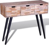 Wandtafel Massief hout - Bijzettafel - koffietafel (Incl LW3D Klok) l - coffee table woonkamertafel