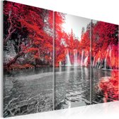 Schilderijen Op Canvas - Schilderij - Waterfalls of Ruby Forest 120x80 - Artgeist Schilderij