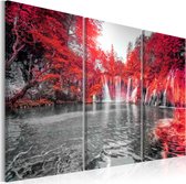 Schilderijen Op Canvas - Schilderij - Waterfalls of Ruby Forest 90x60 - Artgeist Schilderij