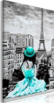 Schilderijen Op Canvas - Schilderij - Paris Colour (1 Part) Vertical Green 80x120 - Artgeist Schilderij