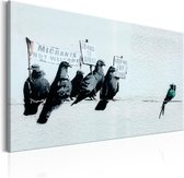 Schilderijen Op Canvas - Schilderij - Protesting Birds by Banksy 120x80 - Artgeist Schilderij