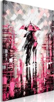 Schilderijen Op Canvas - Schilderij - Lovers in Colour (1 Part) Vertical Pink 60x90 - Artgeist Schilderij