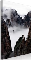 Schilderijen Op Canvas - Schilderij - Fog Over Huang Shan (1 Part) Vertical 80x120 - Artgeist Schilderij