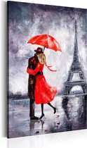 Schilderijen Op Canvas - Schilderij - Love in Paris 60x90 - Artgeist Schilderij