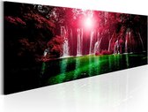 Schilderijen Op Canvas - Schilderij - Ruby Waterfalls 150x50 - Artgeist Schilderij
