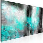 Schilderijen Op Canvas - Schilderij - Turquoise Fog (1 Part) Narrow 150x50 - Artgeist Schilderij