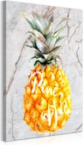 Schilderijen Op Canvas - Schilderij - Pineapple and Marble (1 Part) Vertical 60x90 - Artgeist Schilderij