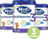 Hero Baby Nutrasense 3 - Flesvoeding vanaf 1+ jr - 3 x 700gr - Peutermelk - Babyvoeding 12 maanden - met Melkvet - Palmolie Vrij