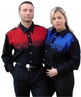 Running Bear Western Shirt Geborduurd Blauw maat S