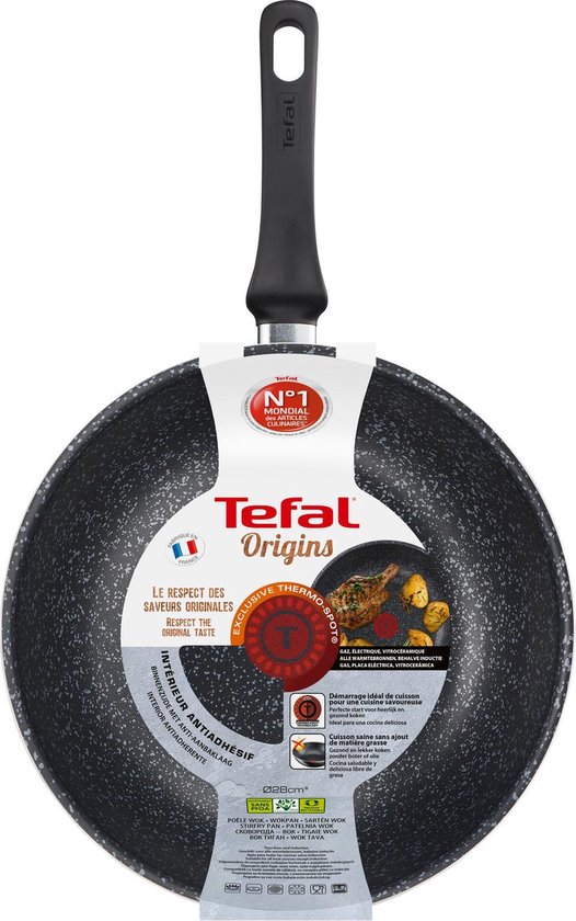 TEFAL HARD TITANIUM+ WOK PAN 28 CM C6951982