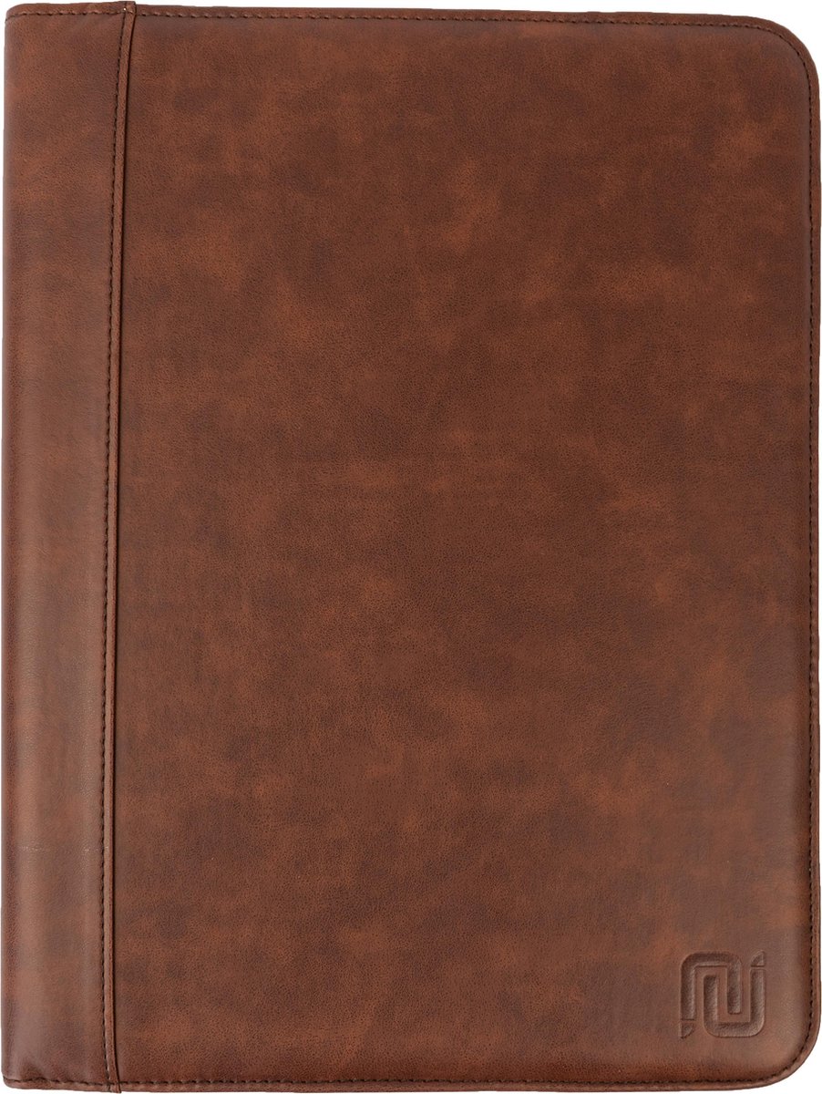 NEGOTIA Vintage Abbey - Leren Schrijfmap A4 - Leren Notitieboek Voor A4 Schrijfblok - Leren Conferentiemap - Werkmap - Documentatiemap - Donkerbruin - NEGOTIA Leather