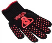 Barbeque handschoen, Heat resistant, Hittebestendig, 1 paar, linker en rechterhand, maat 8 Kleur Zwart. Materiaal katoen en polyester.