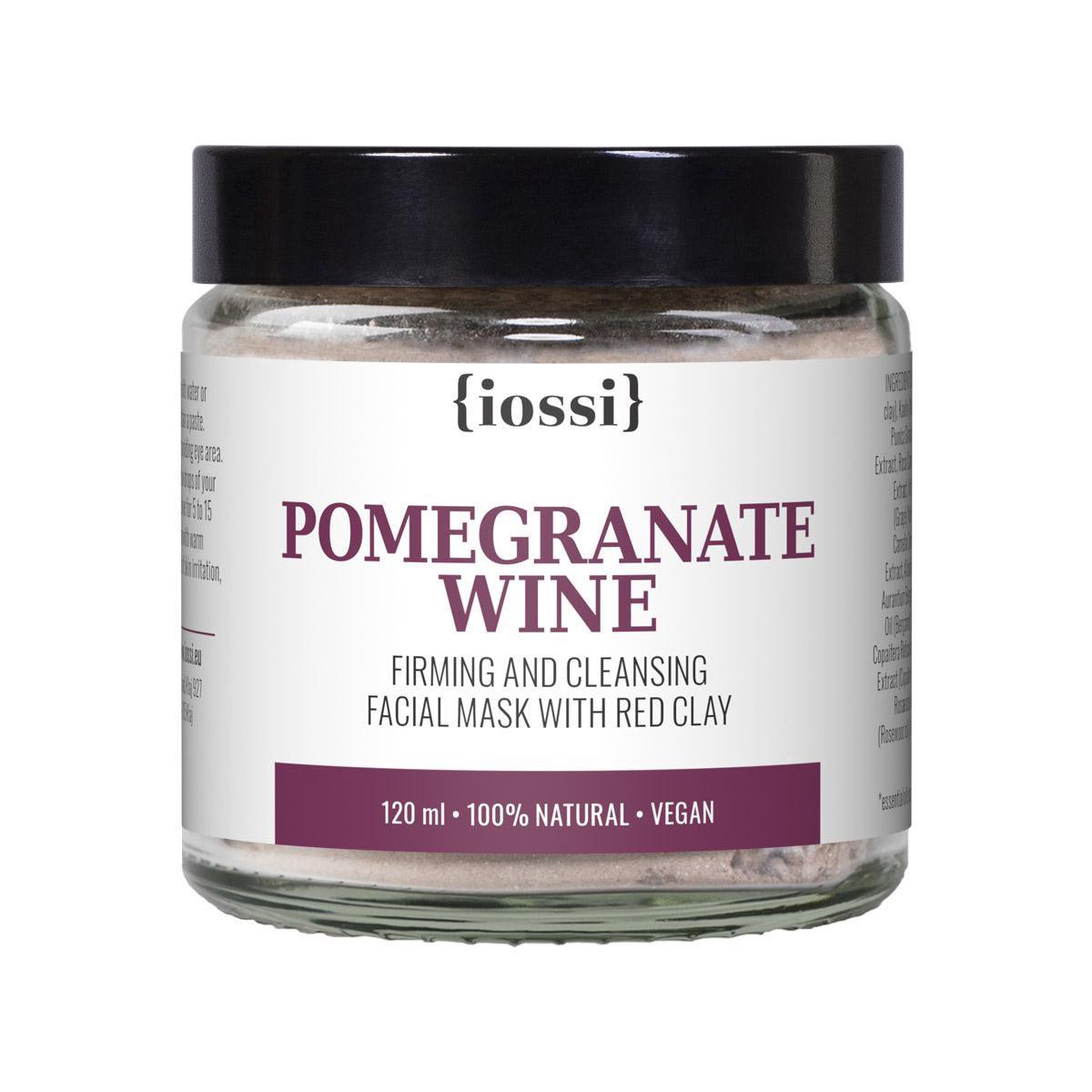 IOSSI | Pomegranate Wine Firming Face Mask | Gezichtsmasker | Kleimasker | Rode Kleimasker | Natuurlijke Masker | Poedermasker
