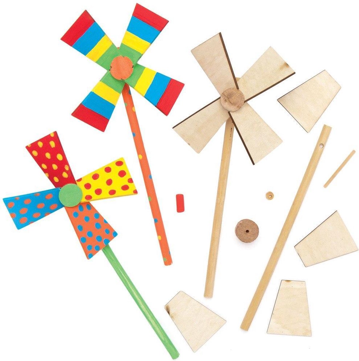 Baker Ross Houten Windmolentjes 5 Stuks Knutselspullen En Knutselsets 