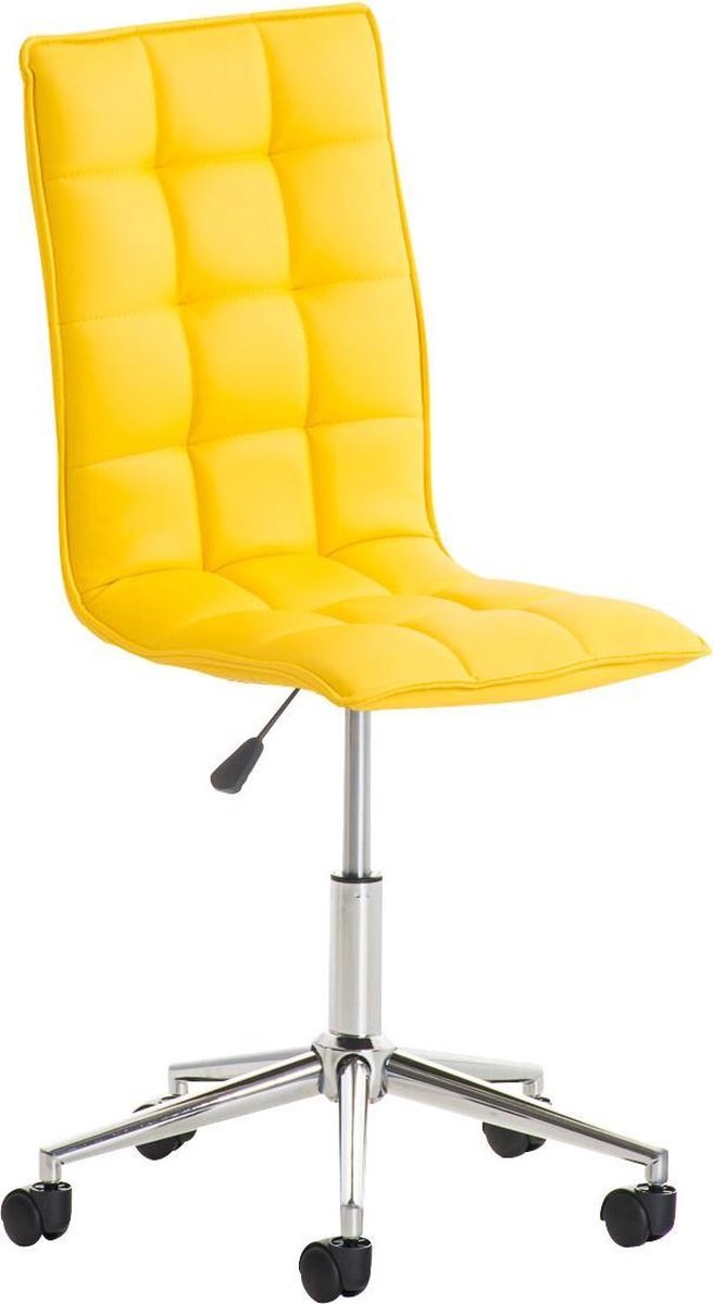Bureaustoel - Stoel - Design - In hoogte verstelbaar - Kunstleer - Geel - 57x57x106 cm