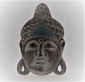 Boeddha masker in whitewash en turquoise
