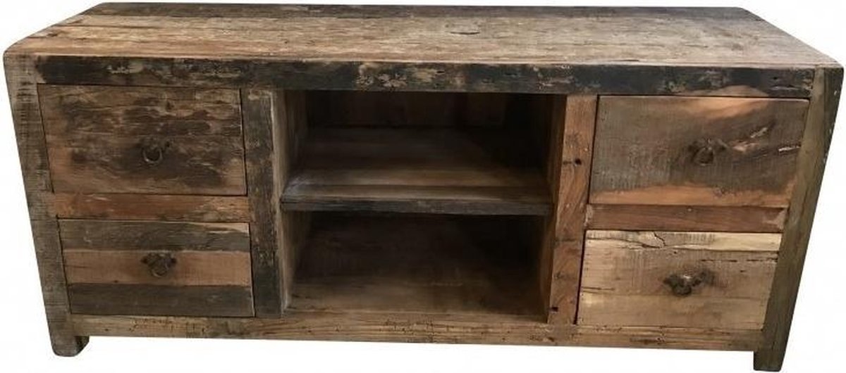 Vroegst vonnis overeenkomst Industriële kast / TV meubel van oud hout - Dressoir - 140 cm breed |  bol.com