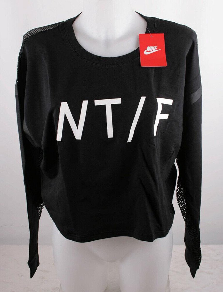 NIKE Track and Field Sweatshirt Cropped Crew Zwart