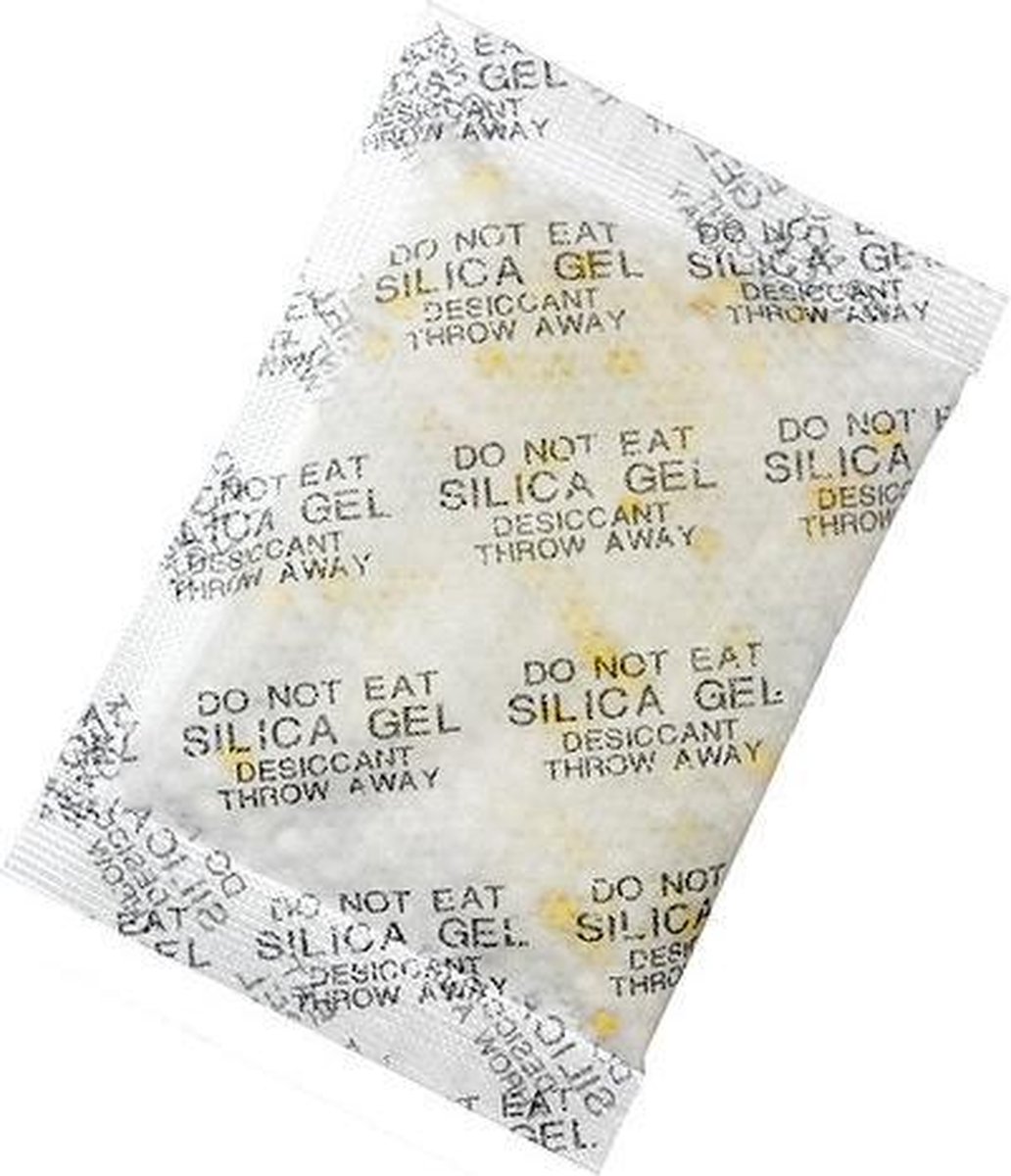 100 x Silica Gel zakje 1 gram met Indicator