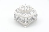Sieradendoosje Voor Uw Juwelen En Sieraden - Wit Met Grijs - 11x8.5cm