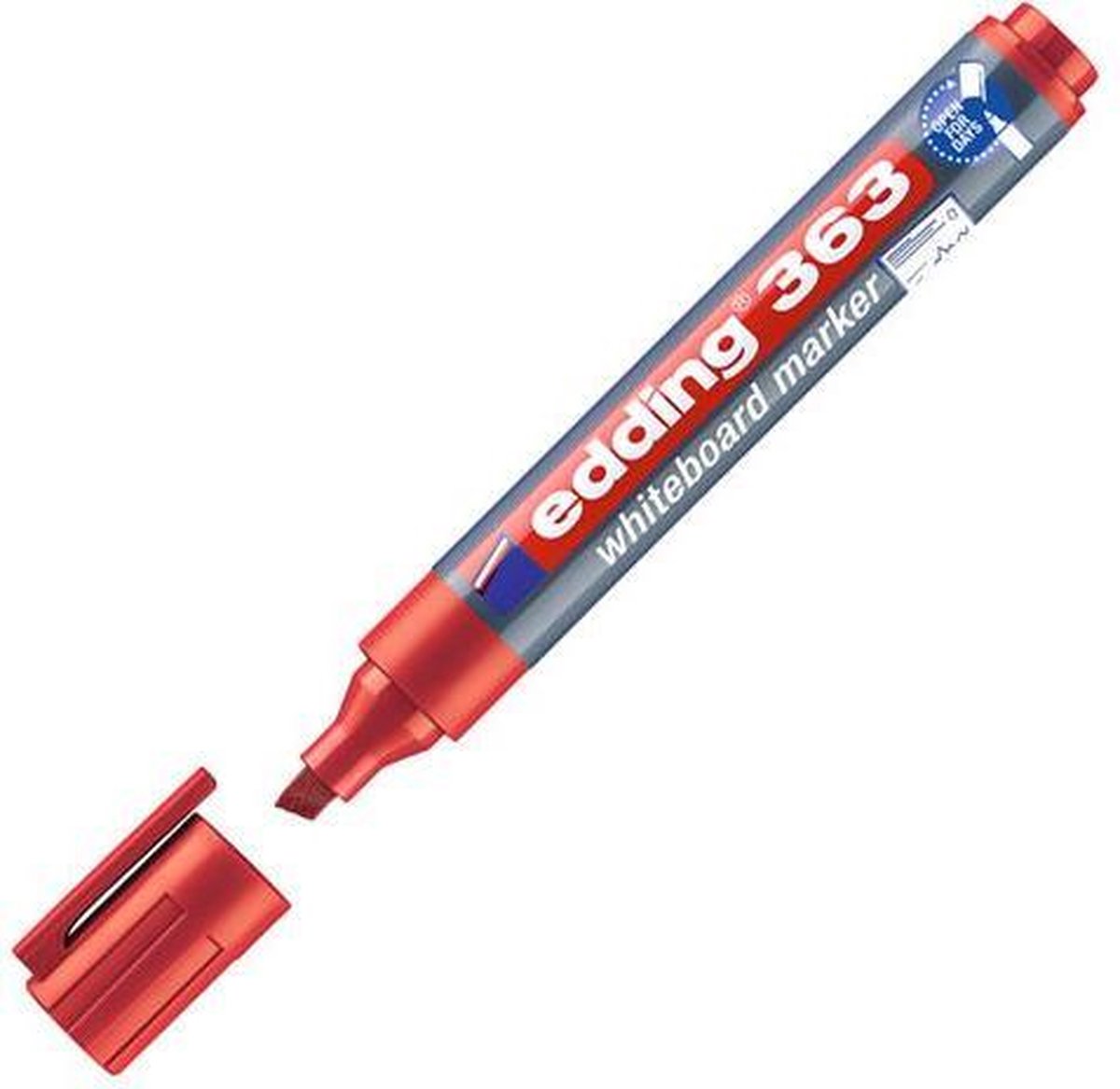 Viltstift edding 363 whiteboard beitel rood 1-5mm - 10 stuks - 10 stuks