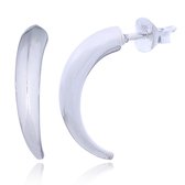 Joy|S - Zilveren halve hoepel oorbellen