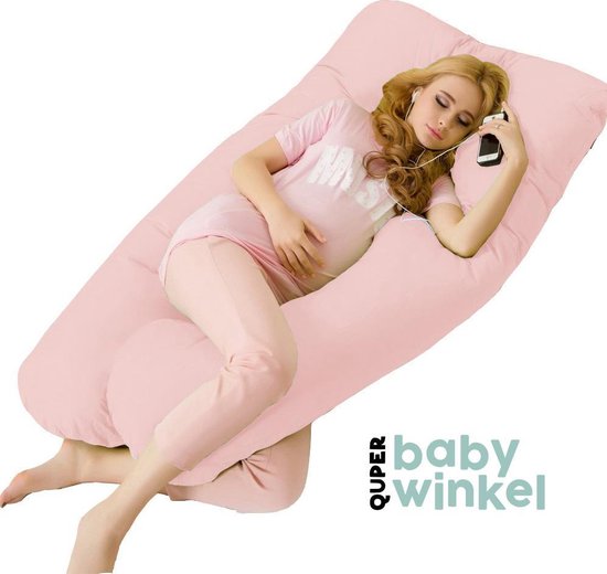 Product: Zwangerschapskussen | Comfortkussen | XL 240 cm | Afneembare hoes | Incl. luxe opbergtas | Roze, van het merk Quper