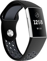 Fitbit Charge 3 sportband (zwart grijs) - Afmetingen: Maat S