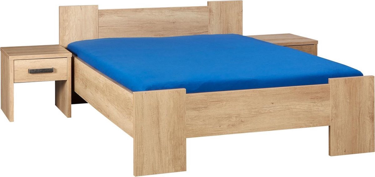 Bedframe 140x210 cm - Incl Middenbalk - Nebreska Eiken - Wouw