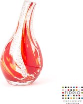 Design bottle Pisa - Fidrio ROSSO - glas, mondgeblazen - hoogte 18 cm