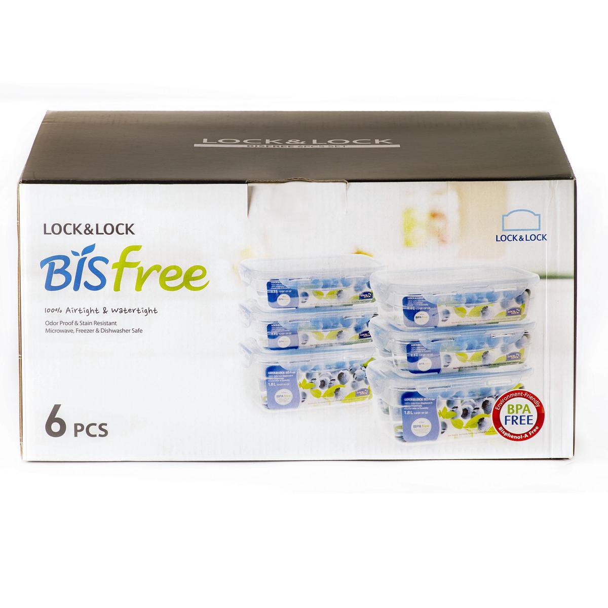Lock&Lock Vershoudbakjes set met deksel - Meal prep bakjes - Diepvriesbakjes - Diepvriesdozen - Bewaarbakjes - Bewaardozen voedsel - Vershouddoos - Stapelbaar - Luchtdicht - Lekvrij - BPA vrij - PFAS vrij - Transparant - Set van 6 Stuks - LocknLock — cadeau in Cadeau-ideeën - foto 6