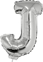 Folie ballon letter J Zilver