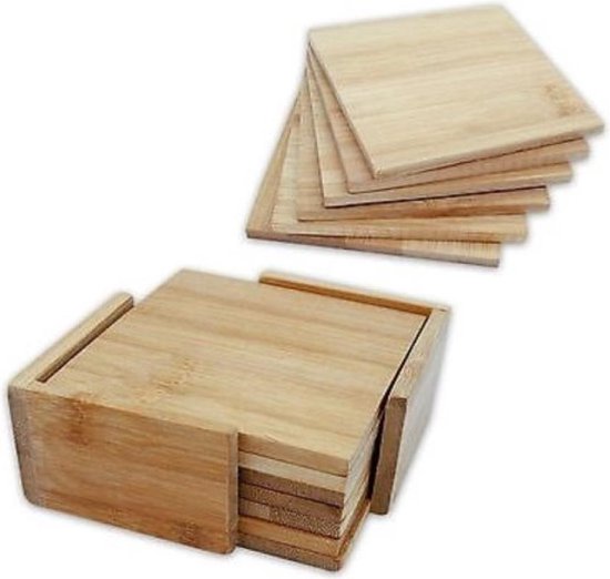 Bamboo Bamboe Onderzetters - Voor Glazen - 6 Stuks