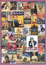 Puzzel 1000 stukjes-WWI & WWII vintage posters