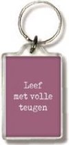 Sleutelhanger - Leef met volle teugen roze