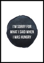 Poster Hungry - 30x40cm met Fotolijst – Quote Poster – Ingelijst