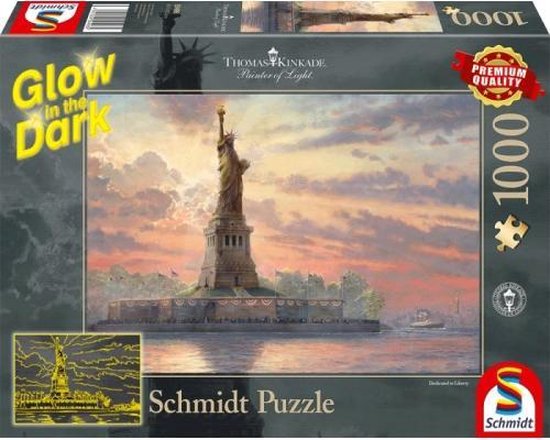 Puzzel 1000 stukjes-glow in the dark-new york-vrijheidsbeeld | bol.com