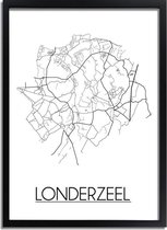 DesignClaud Londerzeel Plattegrond poster A4 + Fotolijst zwart