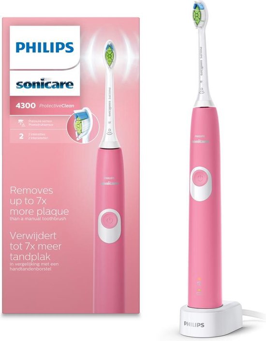 formule Destructief Uitreiken Philips Sonicare ProtectiveClean 4300 HX6805/28 - Elektrische tandenborstel  - Roze | bol.com