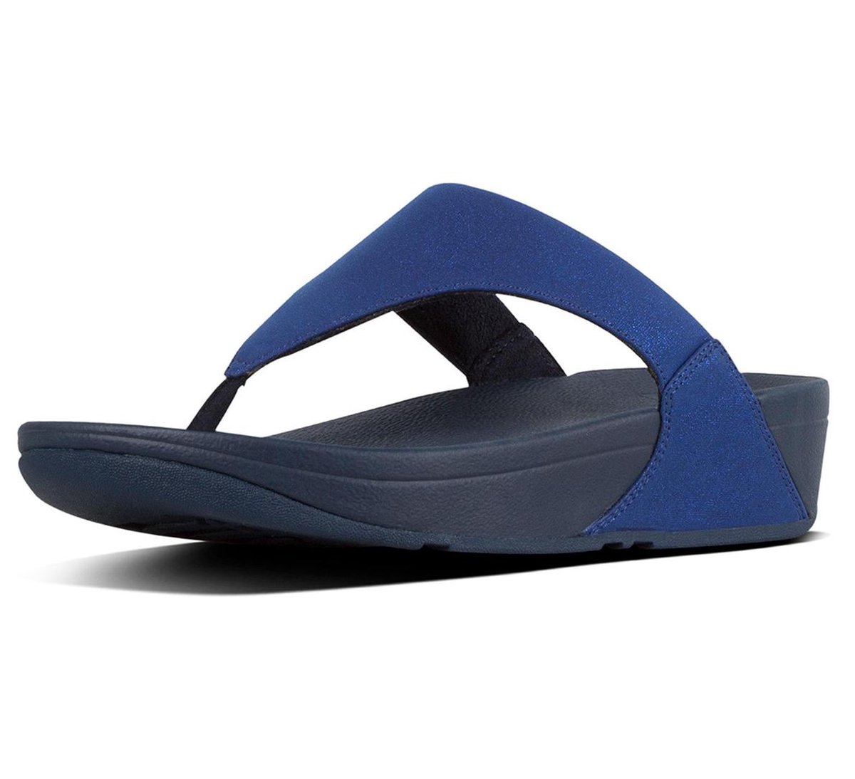Fitflop Dames Lulu Shimmer Toe Post - blauw - maat 41 - FitFlop