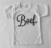 baby t-shirt - Boef - Wit - 9 maanden
