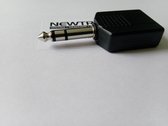 Newtronics Audio adapter 2x 6.3mm female --> 1x 6.3mm male