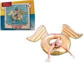 Opblaasbaar donut zwemband met engelenvleugels -  102 cm